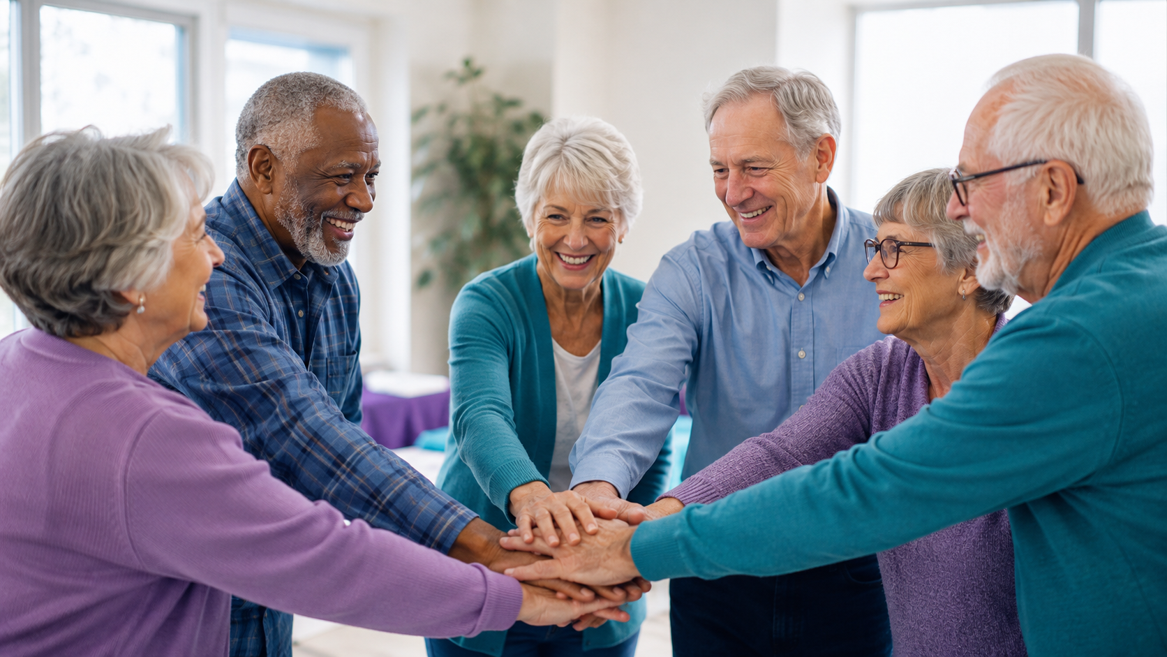 Older adults working together as a community
